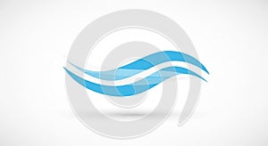 Abstract design featuring three parallel wavy