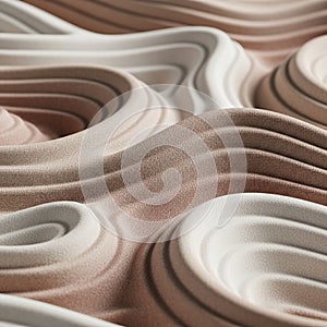 Abstract design featuring undulating, wave-like patterns