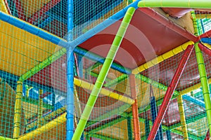 Abstract design of a fragment of a children`s playground. Look up