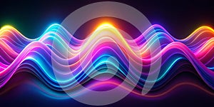 Abstract ultraviolet glowing waves background