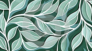 An abstract design of intertwining vines and leaves all created with clean and precise lines.
