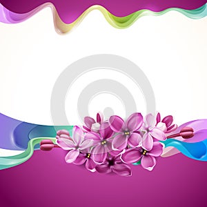 Abstract design with lilac flowers
