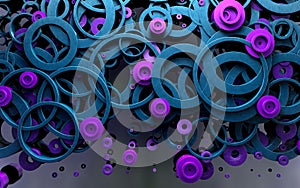 Abstract design of loops and rings.3d illustration