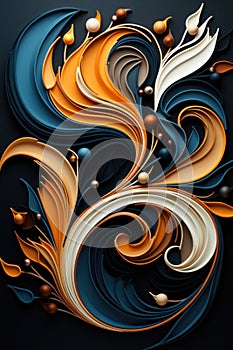 An abstract design made of paper with swirls, AI