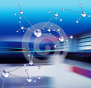 Abstract design with molecules