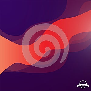 Abstract Layered Wave Design. Wave shapes colored purple, red and orange