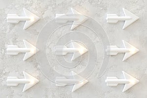 White Arrows Pointing Right