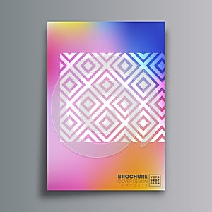 Abstract design poster with rhombus and gradient texture for flyer, brochure cover, vintage typography or background
