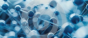 Abstract Design Showcasing A Network Structure With Blue And White Spheres