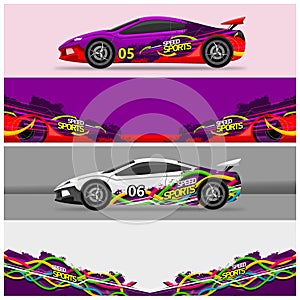 Abstract design of speed lines and curved lines for car stickers