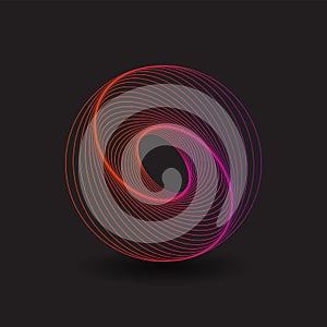 Abstract Design with Spiralling Lines Pattern