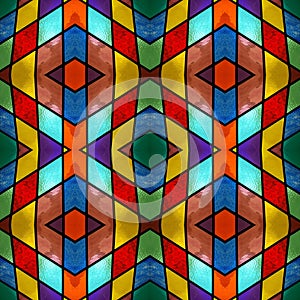 abstract design with stained glass in various colors, material for decoration of windows, background and texture