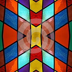 abstract design with stained glass in various colors, material for decoration of windows, background and texture