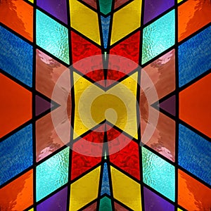 abstract design with stained glass in various colors, material for decoration of windows, background and texture