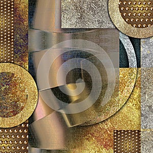 Abstract design, stars metallic geometrical shapes