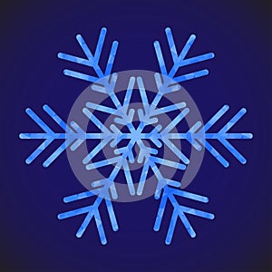 Abstract design template with polygonal snowflake for decoration design. Vector decorative background. Winter symbol