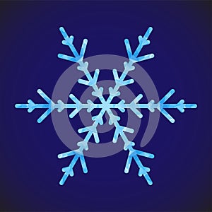 Abstract design template with polygonal snowflake for decoration design. Vector decorative background. Winter symbol