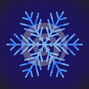 Abstract design template with polygonal snowflake for decoration design. Vector decorative background. Winter symbol