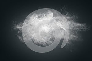 Abstract design of white powder cloud