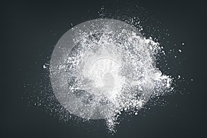 Abstract design of white powder cloud