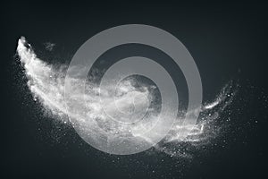 Abstract design of white powder cloud