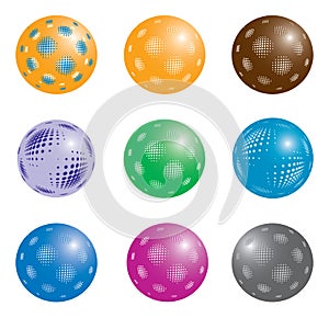 Abstract designe elements set. Colored spheres with a gradient