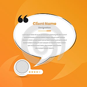 Abstract designed simple customer feedback and social media testimonial design with star rating