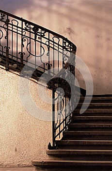 Abstract detail of rustic stairs