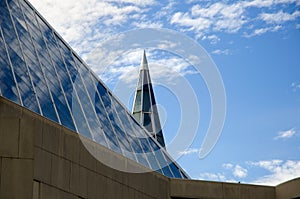 Abstract Details of Modern Architecture with Blue Sky