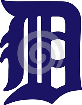 Abstract Detroit Tigers logo design on white