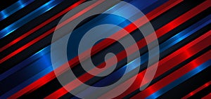 Abstract diagonal dark blue and red color stripe lines background overlapping layers decor blue light effect background