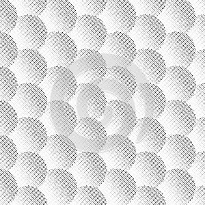 Abstract Diagonal Halftone Pattern Background with Black Dots Creating Scale Effect in Black and White