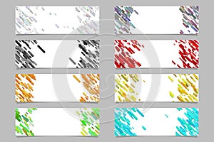 Abstract diagonal rounded stripe pattern banner template design set