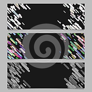 Abstract diagonal rounded stripe pattern banner template design set