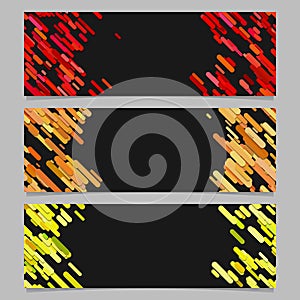 Abstract diagonal rounded stripe pattern banner template design set