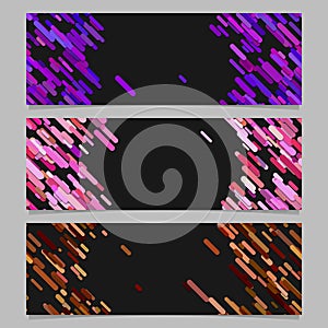 Abstract diagonal rounded stripe pattern banner template design set