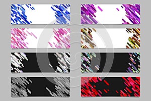 Abstract diagonal rounded stripe pattern banner template design set