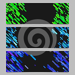 Abstract diagonal rounded stripe pattern banner template design set