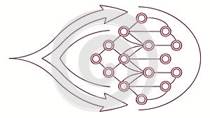 Abstract Diagram of a Neural Network or Data Flow, vector design Generative AI