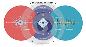 Abstract diagram with three overlapping circles, showcasing a blend of scientific and