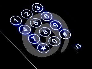 Abstract Dial Pad Glow, View of a Touch Keypad