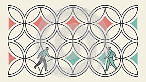 Abstract Diamond Geometric Pattern, Repeating Interlocked Design, vector design Generative AI