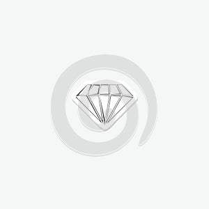 Abstract diamond icon sticker isolated on gray background