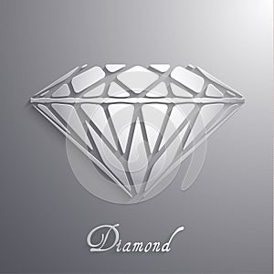 Abstract diamond shaped paper 3d icon