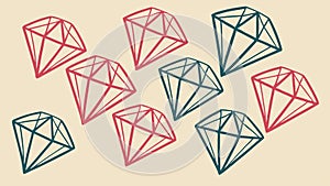 Abstract Diamond Shapes Pattern, vector design Generative AI