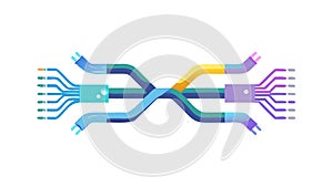 Abstract Digital Arrows Representing Data Processing & Flow, vector design Generative AI