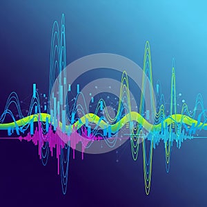 Abstract digital art depicting a complex wave pattern on a gradient