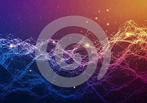 Points of light are scattered across the image, evoking a starry