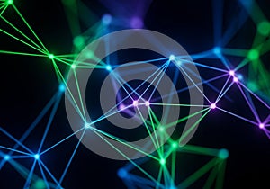 Abstract digital art depicting a network of interconnected points.