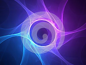 Vortex of swirling blue and purple light forms a hypnotic spiral pattern